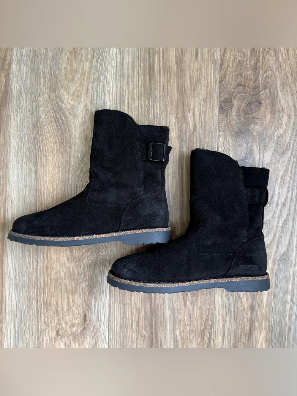 Birkenstock Suede Shearling Lined Mid Calf Boots Black Size 42 EU 11 US